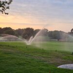 water sprinklers on golf club showing water Solutions for clubs.