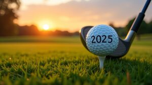 golf club hitting a ball with 2025 written on it symbolising being prepared for the new year