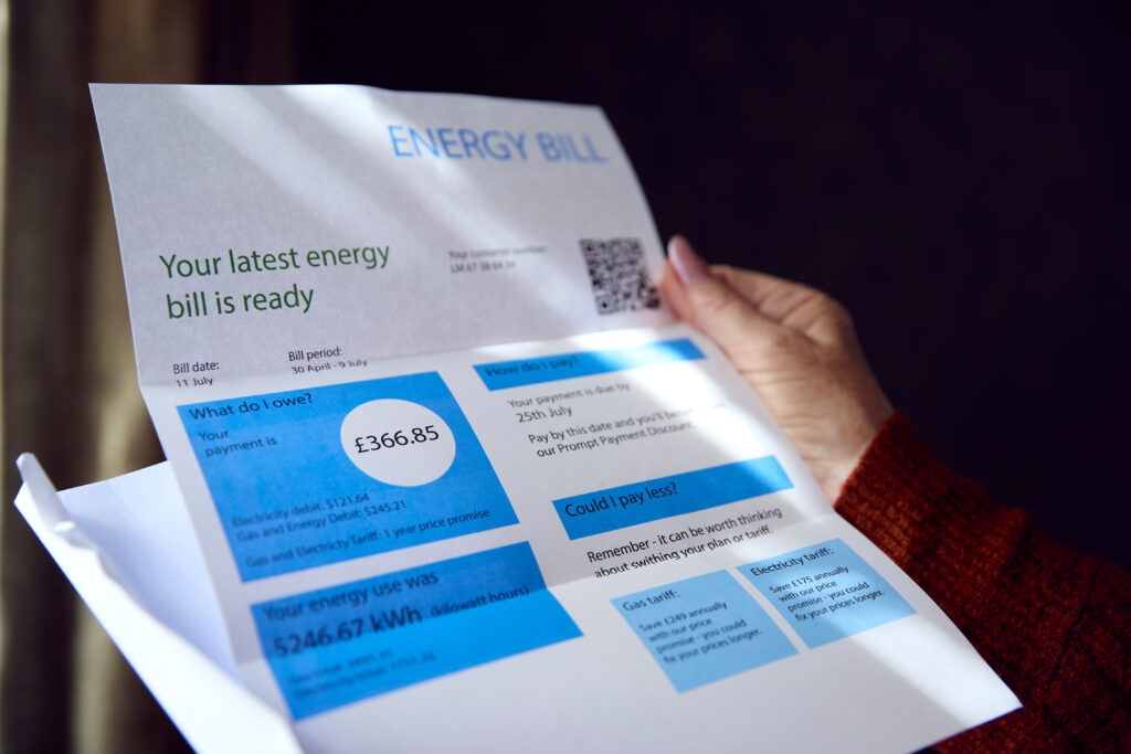 energy bill representing estimated bills